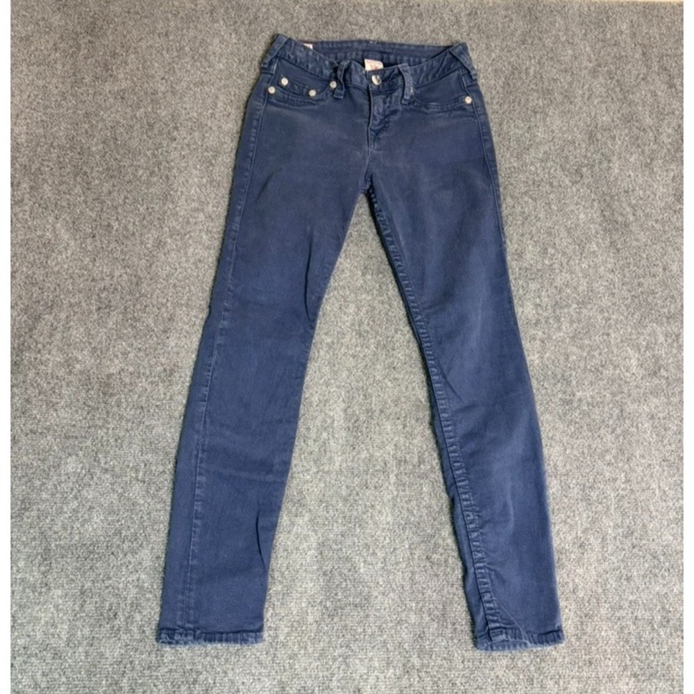 True‎ Religion Halle Mid Rise Super Skinny Jeans Dark Wash Cotton Blend Size 29